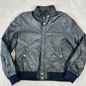 Cooper Black Leather Bomber Jacket Coat size 40 Mens Large